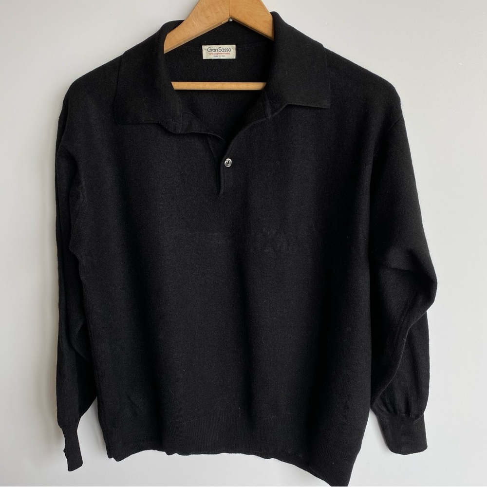 Gran Sasso Wool Silk Cashmere Collared Jumper Sweater Made in Italy